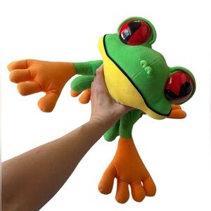 VINTAGE 1992 RAINFOREST CAFE CHA CHA TREE FROG BIG PLUSH STUFFED ANIMAL 22”